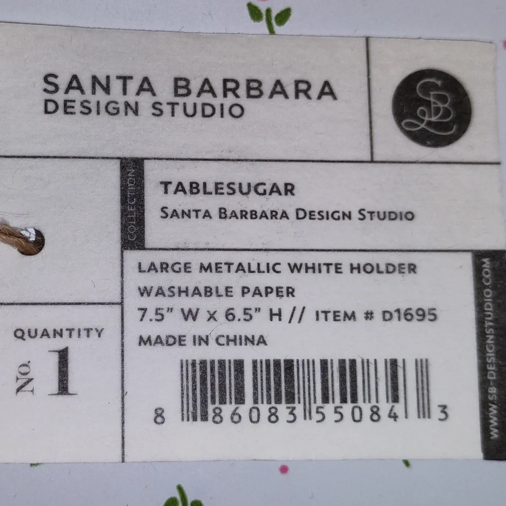 SANTA BARBARA DESIGN: Set of 2 White Washable Paper Sturdy Holders